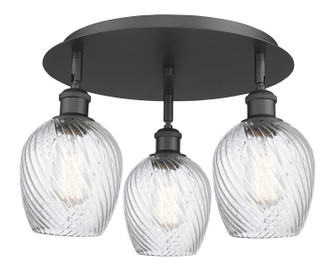 Ballston Three Light Flush Mount in Matte Black (405|5163CBKG292)