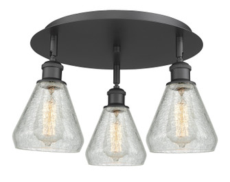 Downtown Urban Three Light Flush Mount in Matte Black (405|5163CBKG275)