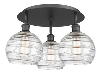 Ballston Three Light Flush Mount in Matte Black (405|5163CBKG12138)