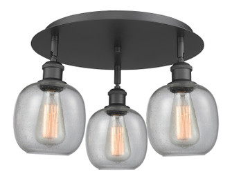 Ballston Three Light Flush Mount in Matte Black (405|5163CBKG104)