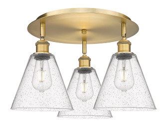 Ballston Three Light Flush Mount in Brushed Brass (405|5163CBBGBC84)