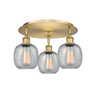 Ballston Three Light Flush Mount in Brushed Brass (405|5163CBBG104)