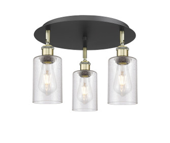Ballston Three Light Flush Mount in Black Antique Brass (405|5163CBABG804)