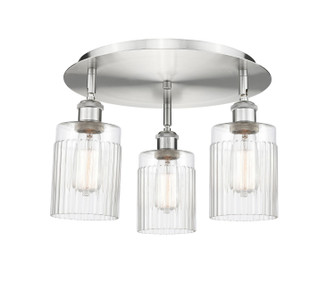 Ballston Three Light Flush Mount in Black Antique Brass (405|5163CBABG342)
