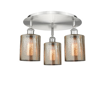 Ballston Three Light Flush Mount in Antique Brass (405|5163CABG112)
