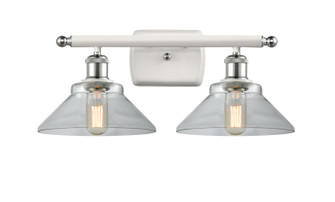 Ballston Two Light Bath Vanity in White Polished Chrome (405|5162WWPCG132)