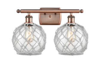 Ballston Two Light Bath Vanity in Antique Copper (405|5162WACG1228RW)