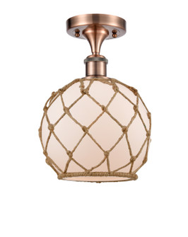 Ballston One Light Semi-Flush Mount in Antique Copper (405|5161CACG1218RB)