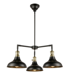Metro Three Light Chandelier in Black Antique Brass (405|443SW3CRBABM15BK)