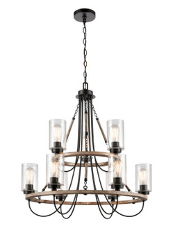 Paladin Nine Light Chandelier in Matte Black (405|4429CRBKG4424)