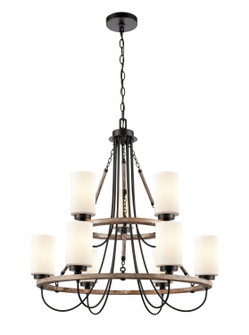 Paladin Nine Light Chandelier in Matte Black (405|4429CRBKG4421)