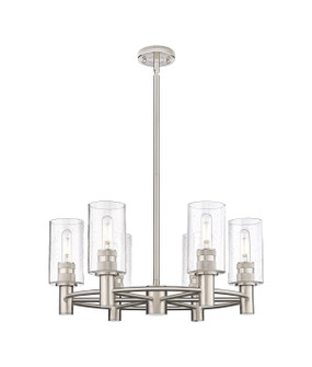 Downtown Urban Six Light Chandelier in Satin Nickel (405|4346CRSNG4347SDY)