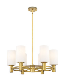 Downtown Urban LED Chandelier in Brushed Brass (405|4346CRBBG4347WH)