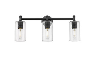 Downtown Urban Three Light Bath Vanity in Matte Black (405|4343WBKG4347CL)