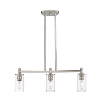 Downtown Urban Three Light Island Pendant in Satin Nickel (405|4343ISNG4347CL)