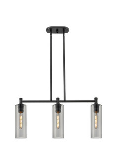 Downtown Urban Three Light Island Pendant in Matte Black (405|4343IBKG43412SM)