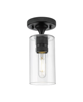 Downtown Urban One Light Flush Mount in Matte Black (405|4341FBKG4347CL)