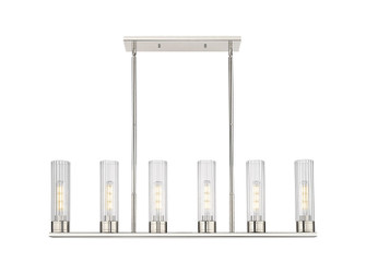 Downtown Urban Six Light Linear Pendant in Polished Nickel (405|4296IPNG4298CL)