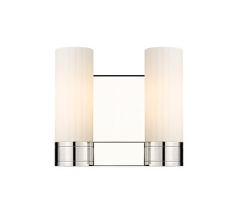 Downtown Urban Two Light Bath Vanity in Polished Nickel (405|4292WPNG4298WH)