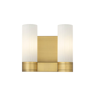 Downtown Urban Two Light Bath Vanity in Brushed Brass (405|4292WBBG4298WH)