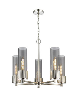 Downtown Urban Five Light Chandelier in Polished Nickel (405|4285CRPNG42812SM)