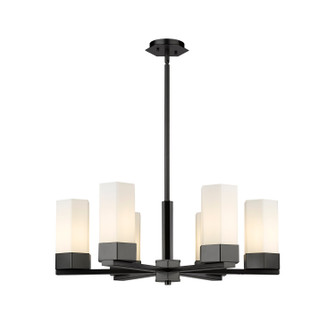 Downtown Urban LED Chandelier in Matte Black (405|4276CRBKG4279WH)