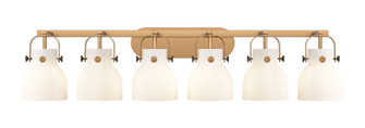 Downtown Urban Six Light Bath Vanity in Brushed Brass (405|4236WBBG4126WH)