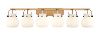 Downtown Urban Six Light Bath Vanity in Brushed Brass (405|4236WBBG4106WH)
