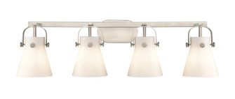 Downtown Urban Four Light Bath Vanity in Satin Nickel (405|4234WSNG4116WH)