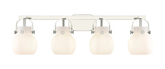 Downtown Urban Four Light Bath Vanity in Polished Nickel (405|4234WPNG4106WH)