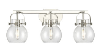 Downtown Urban Three Light Bath Vanity in Polished Nickel (405|4233WPNG4106CL)