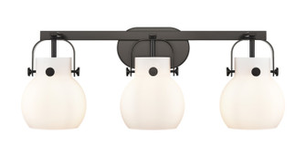 Downtown Urban Three Light Bath Vanity in Matte Black (405|4233WBKG4106WH)