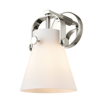 Downtown Urban One Light Wall Sconce in Polished Nickel (405|4231WPNG4116WH)