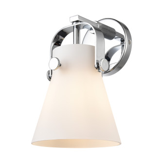 Downtown Urban One Light Wall Sconce in Polished Chrome (405|4231WPCG4116WH)