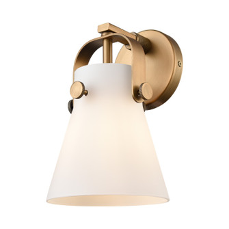 Downtown Urban One Light Wall Sconce in Brushed Brass (405|4231WBBG4116WH)