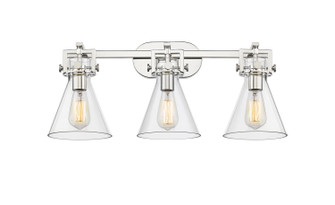 Downtown Urban Three Light Bath Vanity in Polished Nickel (405|4113WPNG4117CL)
