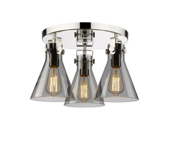 Downtown Urban Three Light Flush Mount in Polished Nickel (405|4113FPNG4117SM)