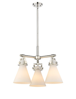 Downtown Urban Three Light Pendant in Polished Nickel (405|4113CRPNG4117WH)