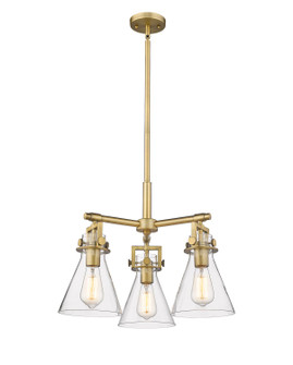 Downtown Urban Three Light Pendant in Brushed Brass (405|4113CRBBG4117CL)
