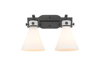 Downtown Urban Two Light Bath Vanity in Matte Black (405|4112WBKG4117WH)