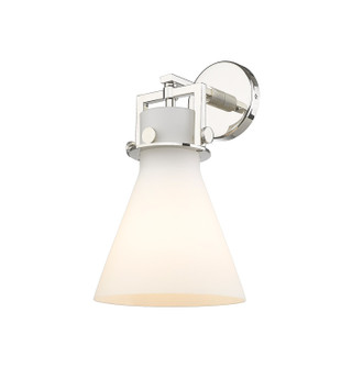 Downtown Urban One Light Wall Sconce in Polished Nickel (405|4111WPNG4118WH)