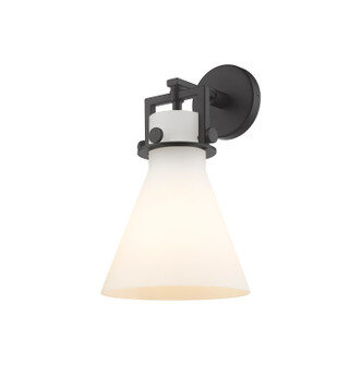 Downtown Urban One Light Wall Sconce in Matte Black (405|4111WBKG4118WH)