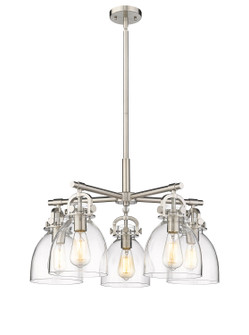 Downtown Urban Five Light Chandelier in Satin Nickel (405|4105CRSNG4127CL)