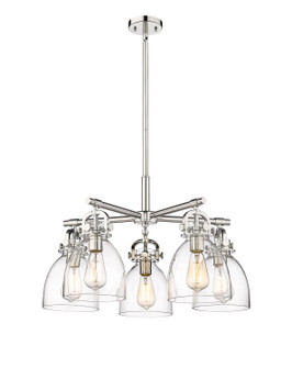 Downtown Urban Five Light Chandelier in Polished Nickel (405|4105CRPNG4127CL)
