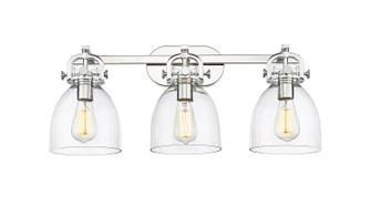 Downtown Urban Three Light Bath Vanity in Polished Nickel (405|4103WPNG4127CL)
