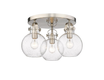 Downtown Urban Three Light Flush Mount in Satin Nickel (405|4103FSNG4107SDY)