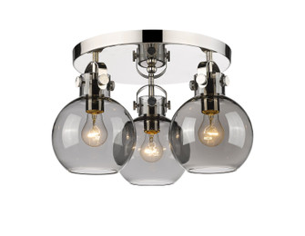 Downtown Urban Three Light Semi-Flush Mount in Polished Nickel (405|4103FPNG4107SM)