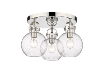 Downtown Urban Three Light Flush Mount in Polished Nickel (405|4103FPNG4107SDY)