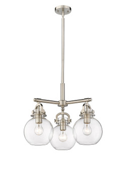 Downtown Urban Three Light Pendant in Satin Nickel (405|4103CRSNG4107CL)