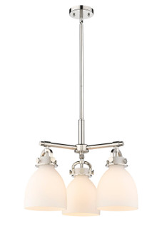 Downtown Urban Three Light Pendant in Polished Nickel (405|4103CRPNG4127WH)